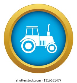 Tractor icon blue vector isolated on white background for any design