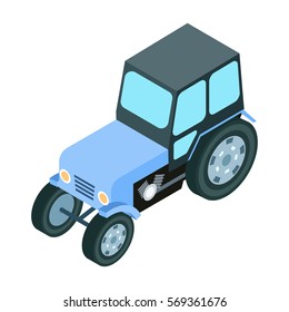 Tractor icon in cartoon style isolated on white background. Transportation symbol stock vector illustration.
