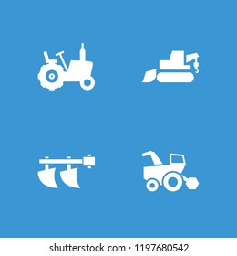 Tractor icon. collection of 4 tractor filled icons such as . editable tractor icons for web and mobile.