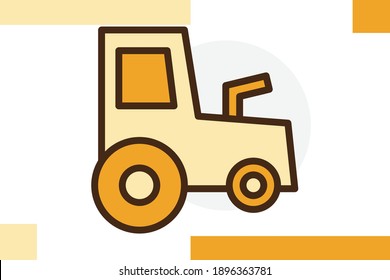 Tractor icon colored line symbol. Best quality isolated agriculture, garden and farming  element.