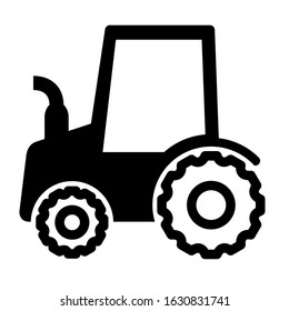 Tractor icon design. Tractor icon in modern silhouette style design. Vector illustration.