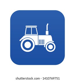 Tractor icon digital blue for any design isolated on white vector illustration
