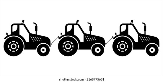 Tractor Icon, Farm Automobile Icon Vector Art Illustration
