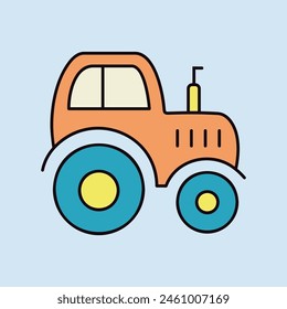 Icono de tractor. Máquina agrícola. Señal de agricultura. Símbolo gráfico para el diseño de su Sitio web, logotipo, App, UI. Ilustración vectorial, EPS10.