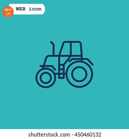 tractor icon flat.