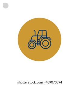 tractor icon flat.