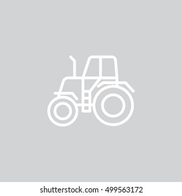 tractor icon flat.