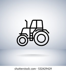 tractor icon flat.