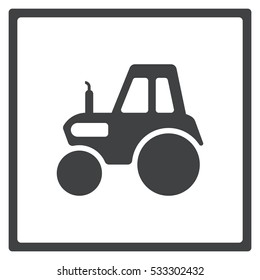tractor Icon, flat design style