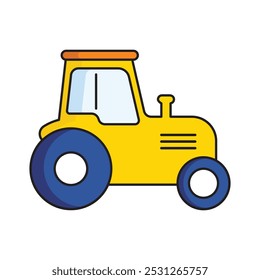 Icono de tractor plano aislado fondo blanco