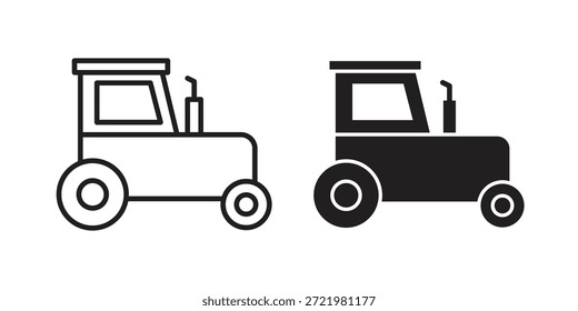 Icono de tractor icono plano simple. Versión Liner - Vector de stock.