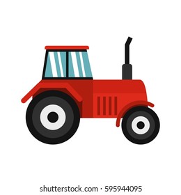 Tractor icon in flat style isolated on white background vector illustration