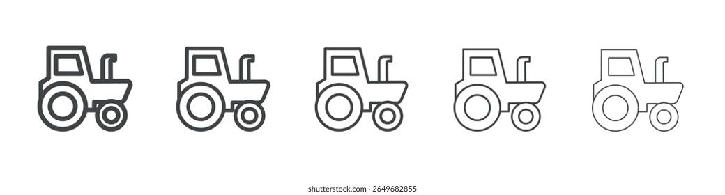 tractor icon flat thin illustration symbol