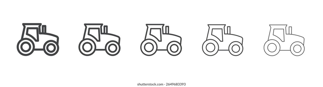 tractor icon flat thin illustration symbol