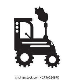 Tractor icon. Flat vector graphic in white background.