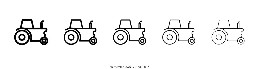 Tractor icon graphic set. trendy stroke line style
