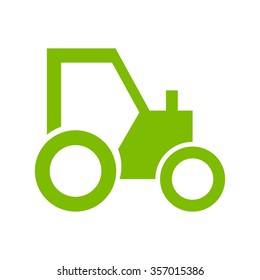 Tractor icon. green icon. vector.
