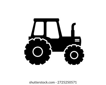 Tractor icon isolated on white background. Vector illustration.