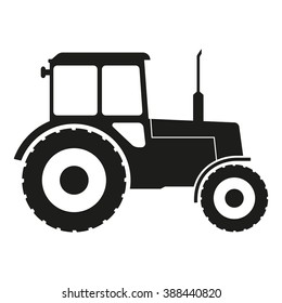 Tractor icon isolated on white background. Vector illustration.