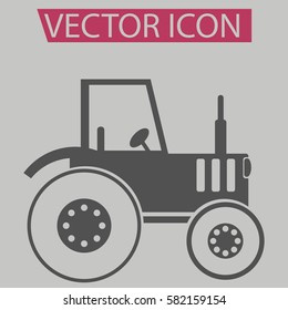 Tractor icon isolated sign symbol and flat style for app, web and digital design.

