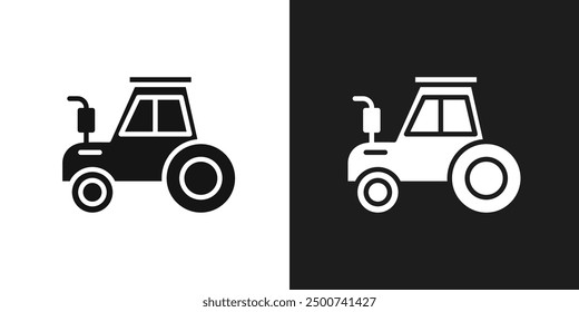 Tractor icon line art vector