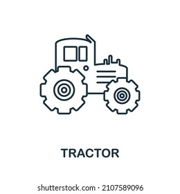 Tractor icon. Line element from farming collection. Linear Tractor icon sign for web design, infographics and more.