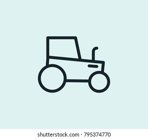 Tractor icon line isolated on clean background. Agronomy concept drawing icon line in modern style. Vector illustration for your web site mobile logo app UI design.
