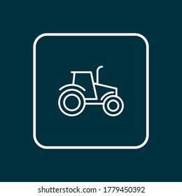 Tractor icon line symbol. Premium quality isolated agriculture car element in trendy style.