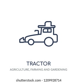Tractor icon. Tractor linear symbol design from Agriculture, Farming and Gardening collection. Simple outline element vector illustration on white background.