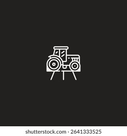 Tractor icon logo flat vector design