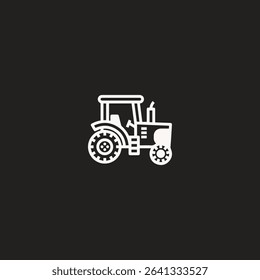 Tractor icon logo flat vector design