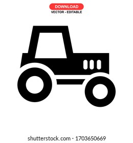 tractor icon or logo isolated sign symbol vector illustration - high quality black style vector icons
