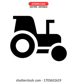 tractor icon or logo isolated sign symbol vector illustration - high quality black style vector icons
