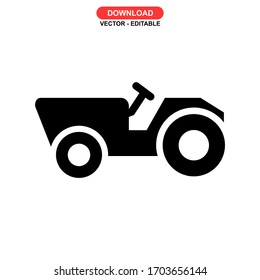 tractor icon or logo isolated sign symbol vector illustration - high quality black style vector icons
