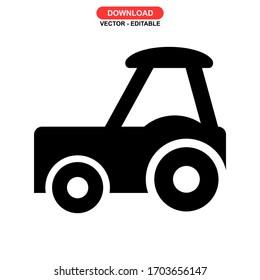 tractor icon or logo isolated sign symbol vector illustration - high quality black style vector icons
