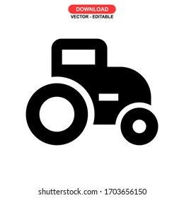 tractor icon or logo isolated sign symbol vector illustration - high quality black style vector icons

