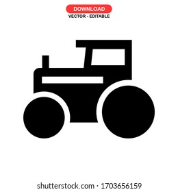 tractor icon or logo isolated sign symbol vector illustration - high quality black style vector icons
