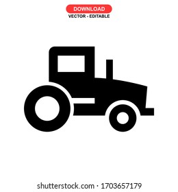 tractor icon or logo isolated sign symbol vector illustration - high quality black style vector icons
