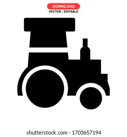 tractor icon or logo isolated sign symbol vector illustration - high quality black style vector icons

