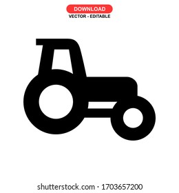 tractor icon or logo isolated sign symbol vector illustration - high quality black style vector icons
