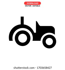 tractor icon or logo isolated sign symbol vector illustration - high quality black style vector icons
