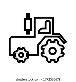 icono tractor o logotipo símbolo de señalización aislado ilustración vectorial - iconos vectores de estilo negro de alta calidad
