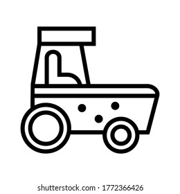 icono tractor o logotipo símbolo de señalización aislado ilustración vectorial - iconos vectores de estilo negro de alta calidad
