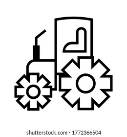 Traktorsymbol oder Logo einzeln auf Zeichen, Vektorgrafik - hochwertige Vektorsymbole in schwarzem Stil
