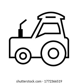 Traktorsymbol oder Logo einzeln auf Zeichen, Vektorgrafik - hochwertige Vektorsymbole in schwarzem Stil
