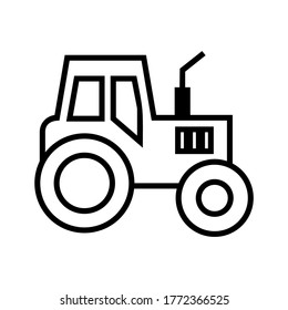 icono tractor o logotipo símbolo de señalización aislado ilustración vectorial - iconos vectores de estilo negro de alta calidad
