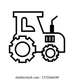 icono tractor o logotipo símbolo de señalización aislado ilustración vectorial - iconos vectores de estilo negro de alta calidad
