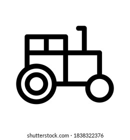 Icono del tractor o logotipo símbolo de señalización aislado ilustración vectorial - iconos vectoriales de estilo negro de alta calidad
