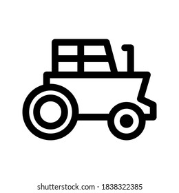 Icono del tractor o logotipo símbolo de señalización aislado ilustración vectorial - iconos vectoriales de estilo negro de alta calidad
