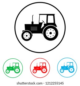 Tractor icon, logo on white background